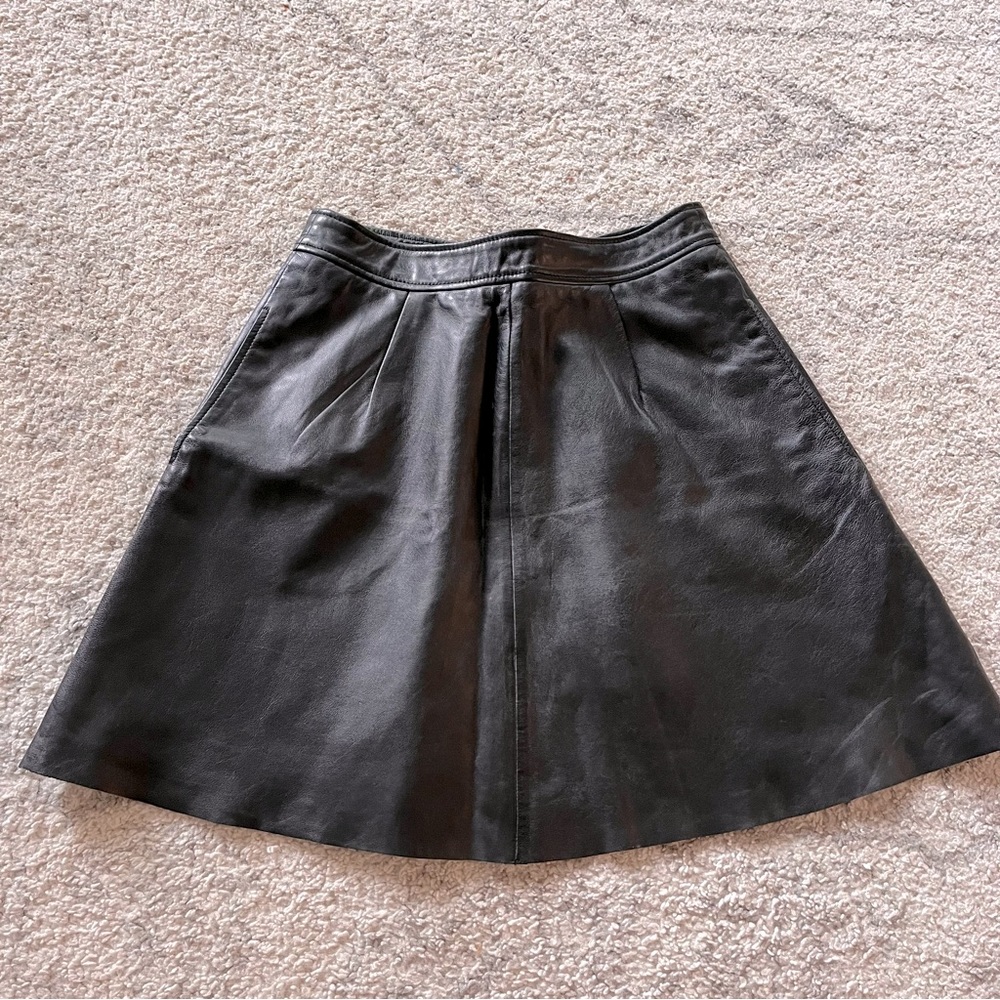 Lucky Brand Genuine Leather Mini Skirt